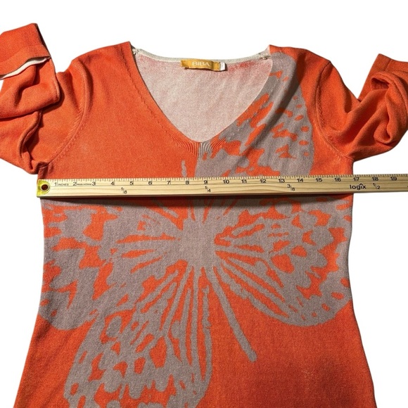 BiBA Bamboo Blend V-Neck Butterfly Knit Sweater Women’s Size 1/ EU 36/Small - Picture 15 of 17